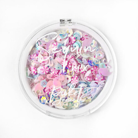 Pink Flamingo Mambo Sequin Mix - Picket Fence