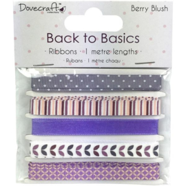 Ribbons Berry Blush - Back to Basics Collection Dovecraft