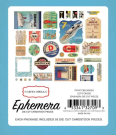 Let's Cruise Ephemera Die Cut Cardstock Pieces - Carta Bella