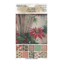 Christmas Worn Wallpaper Scraps - Tim Holts Idea-Ology