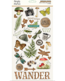 Simple Vintage Great Escape Chipboard Stickers - Simple Stories