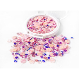 Pink Bottlecap Flowers Sequin Mix - Picket Fence