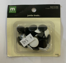 Black & White Jumbo Brads - Making Memories