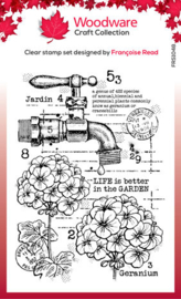 Geraniums Clear Stamp - Woodware Craft Collection