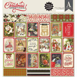 Christmas Greetings Paper Pad 12x12 -  Authentique