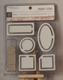 Book Clips White Basic Grey