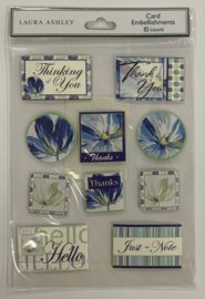 Laura Ashley Bleu Card Embellishments - Colorbok