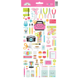 Cute & Crafty Icon Cardstock Stickers - Doodlebug