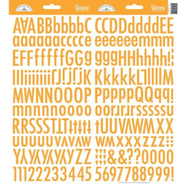 Skinny Alpha Cardstock Stickers Tangerine - Doodlebug