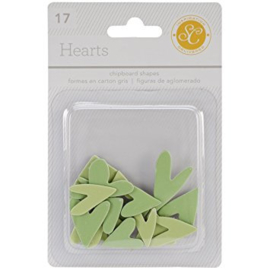 Hearts Chipboard Green Studio Calico