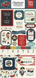Chipboard Phrases Pirate Tales Stickers - Echo Park
