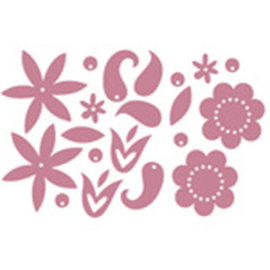 Chipboard Shapes Metallic Flowers Pink 20 pieces - Heidi Swapp