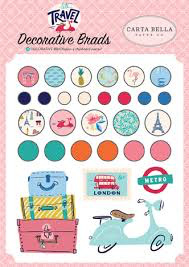 Lets Travel Decorative Brads - Carta Bella