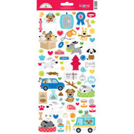 Doggone Cute Icons Cardstock Stickers - Doodlebug
