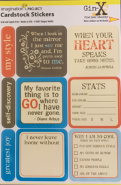 Cardstock Stickers - All About Me Journaling & Quote Squares - Gin-X Collection