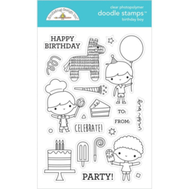 Birthday Boy Clear Doodle Stamps - Doodlebug