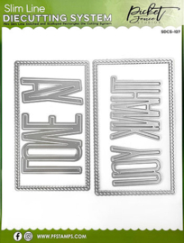 Slim Line Stitched and Scalloped Rectangles Dies - Picket Fence