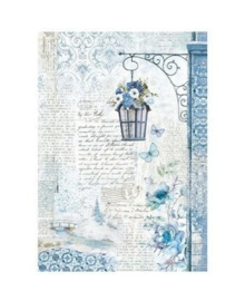 Blue Land Lamp Rice Paper A4 - Stamperia