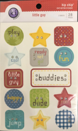 Hip Chip Chipboard Button Stickers Little Guy