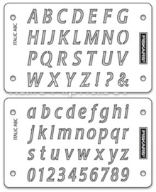 Shape Boss Embossing Stencil Italic Alphabet 2-Pack