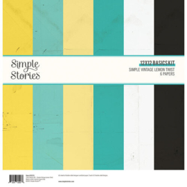 Simple Vintage Lemon Twist Basic Kit 12x12 - Simple Stories