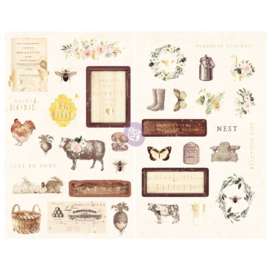 Spring Farm House Chipboard Stickers - Prima Marketing