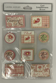 Laura Ashley Pink Card Embellishments - Colorbok