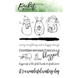 Have A Wonderful Wintery Day Clear Stamps - Picket Fence