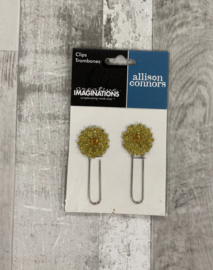 Allison Conners Gold Flower Clips - Creative Imaginations
