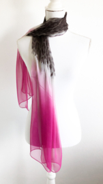Zijden sjaal panter/roze
