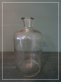 Kleine vintage gistfles bottelfles helder glas (24 cm)