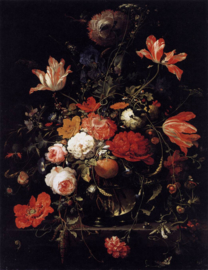 Canvas poster in frame Portret Stilleven met bloemen