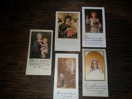 Setje van 5 Franse religieuze plaatjes (P001)