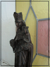 Zeer apart oud brocante beeld Maria met kind gips (38 cm)
