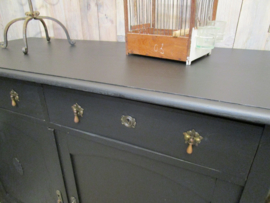 Zwart vintage dressoir commode