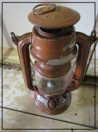 Oude brocante stormlamp - bruin (sl013)