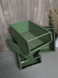Stoere stapelbak magazijnbak met grijpopening metaal (70 cm)