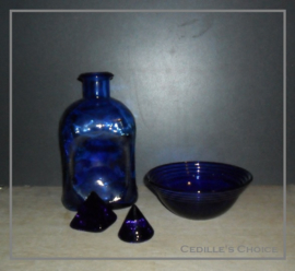 Set blauw glas 4-delig