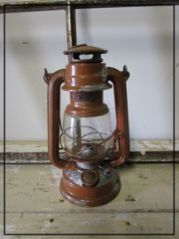 Oude brocante stormlamp - bruin (sl013)