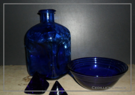 Set blauw glas 4-delig