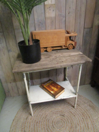 Industrieel vintage tafeltje bijzetter sidetable