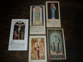 Setje van 5 Franse religieuze plaatjes (P002)
