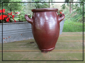 Brocante grespot / zuurkoolpot / keulsepot M zoutglazuur (23 cm)