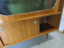 Mid century highboard wandmeubel vitrinekast opbergkast