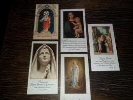 Setje van 5 Franse religieuze plaatjes (P004)