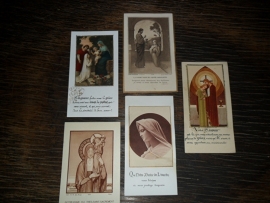Setje van 5 Franse religieuze plaatjes (P003)