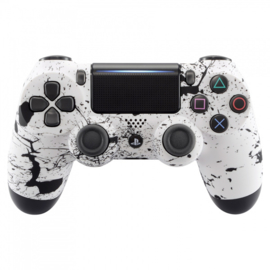 black ps4 controller with white buttons
