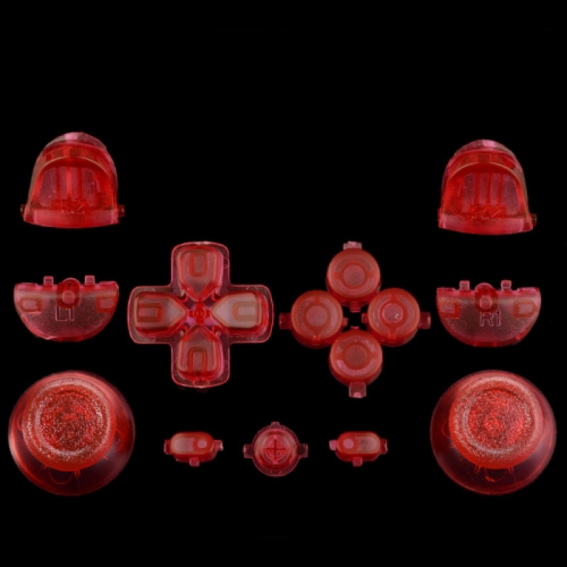 ps4 controller transparent red