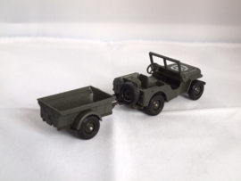 Solido Jeep Willys militair met aanhanger 1:43