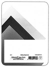 plaat (194 x 320 mm) wit styreen 601-07